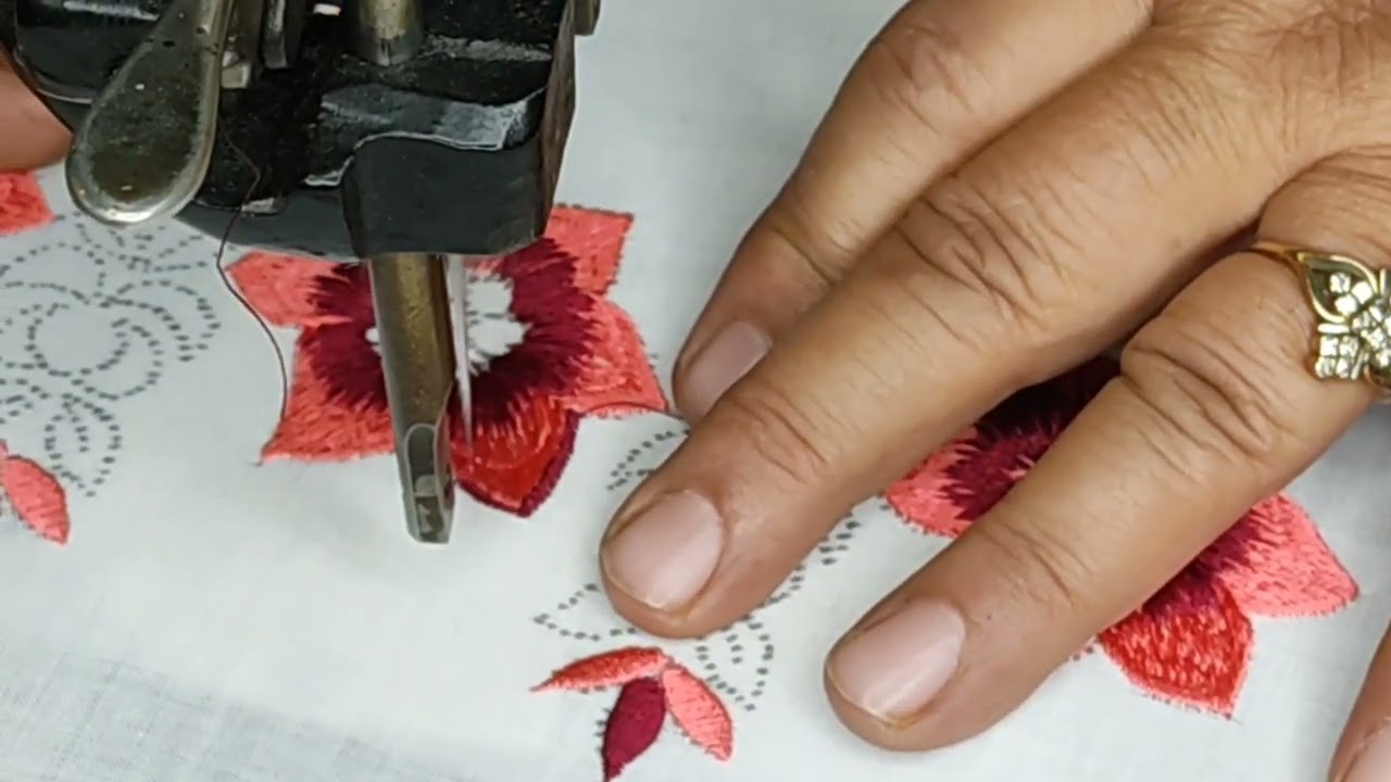 Different style border design with machine embroidery