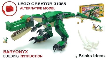 Lego Dinosaurs - Baryonyx MOC - Lego Creator 31058 alternative build instruction.