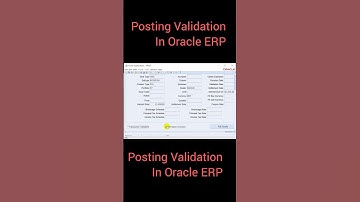How to make Posting Validation in #oracleerp ??
