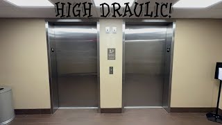 Insanely Tall OTIS Modded Hydraulic Elevators at the Comfort Inn Niagara Falls NY