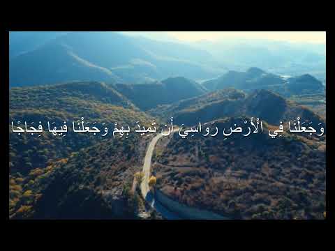 وَجَعَلْنَا فِي الْأَرْضِ رَوَاسِيَ أَن تَمِيدَ بِهِمْ وَجَعَلْنَا فِيهَا فِجَاجًا سُبُلًا
