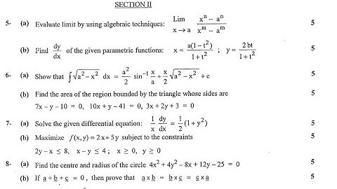 2nd year Mathematics Past Papers for all Punjab,AJK,Federal  boards papers | F.sc math | Ics math