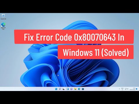 Fix Error Code 0x80070643 in Windows 11