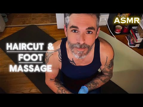 ASMR | Relaxing Haircut & Foot Massage