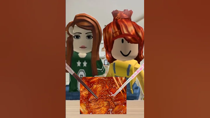 enoki mushrooms eating #roblox #mukbang