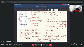 Analog Electronic Circuits EE74 - Week 5 Live Session