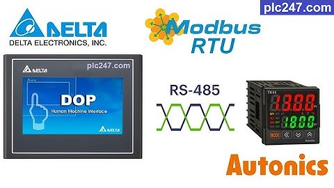Delta HMI "Modbus RTU" Autonics TK4S Tutorial