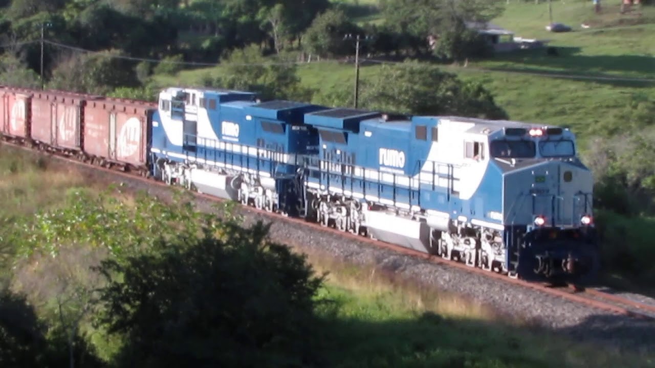 Dash Train Rumo Trem com dupla de DASH-9 #8307 e #8315 RUMO - YouTube
