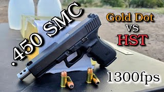 .450 SMC - 230gr Handloads |Speer Gold Dot VS Federal HST| Ballistics Gel Test