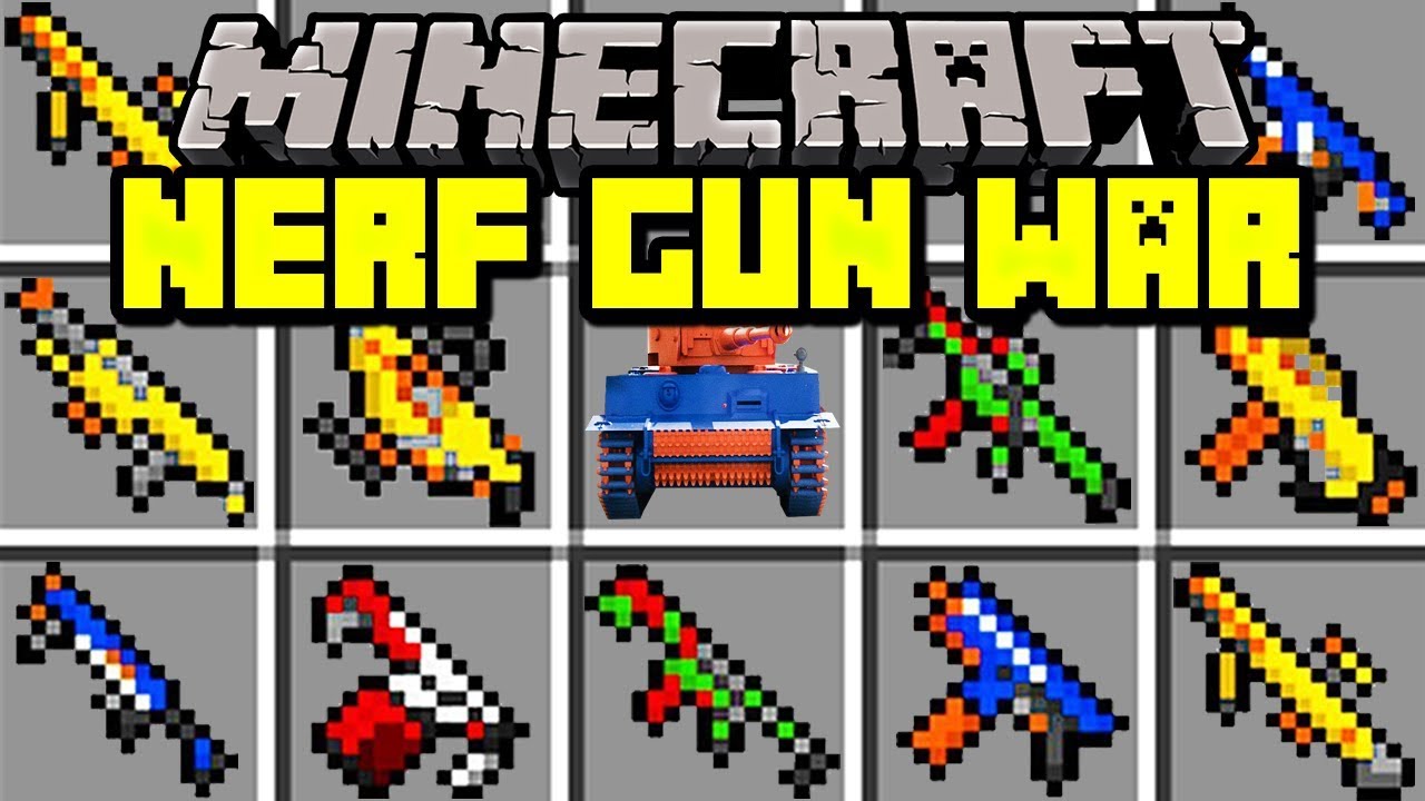 Minecraft NERF GUN WAR MOD!  ZOMBIE APOCALYPSE NERF WAR 