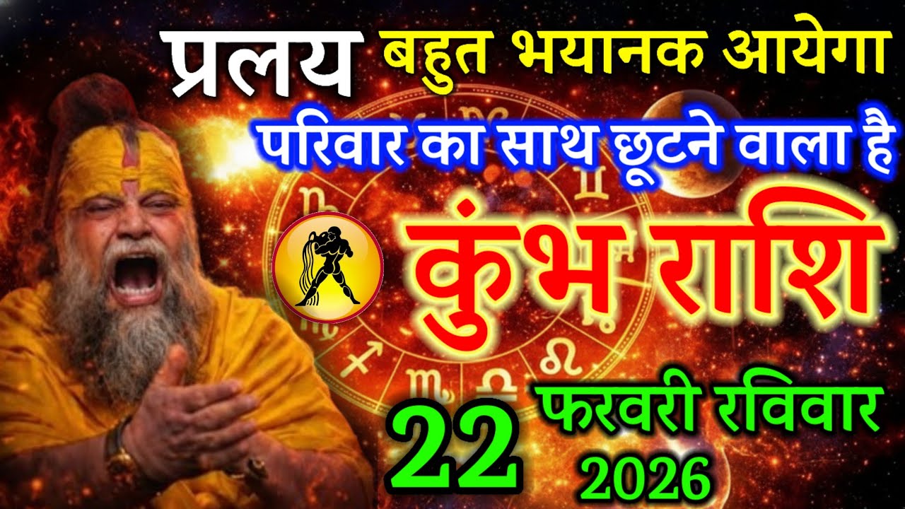 कुम्भ राशि 22 फरवरी 2026 प्रलय बहुत भयानक आयेगा परिवार का साथ छूटने वाला है