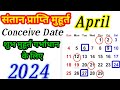     conceive date and time in april     april 2024