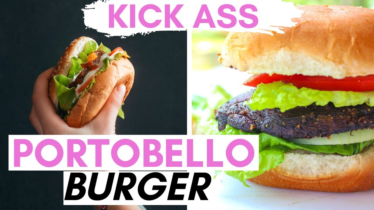 PORTOBELLO MUSHROOM BURGER / Healthy veggie burger  / How to cook mushrooms