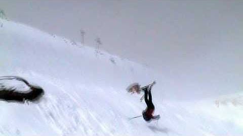 Ski Jump Wipeout in Bansko  - Slow Motion