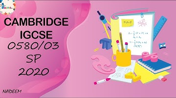 0580/03/SP/20 | Worked Solutions | 2020 IGCSE Maths Paper (CORE)#0580/03/Sample Paper/2020 #0580