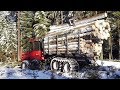 Valmet 840.3 logging in snowy winter forest, big load