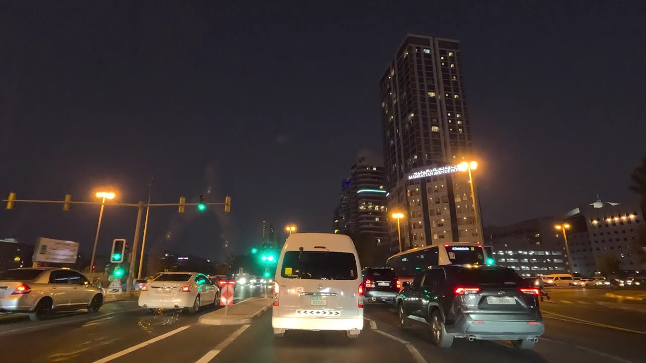 Jumeirah Road Evening Drive | Dubai City Lights | Bur Dubai Skyline Views | Smooth Coastal Route