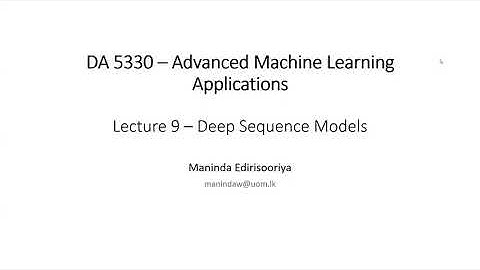 Deep Sequence Models