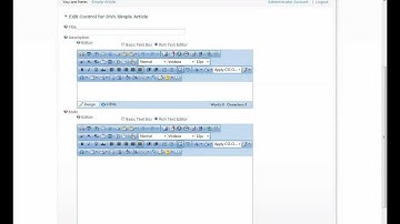 Configuring and using the DNNSimpleArticle Module