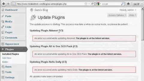 Video 9   How to Upgrade or Delete Plugins Automatically