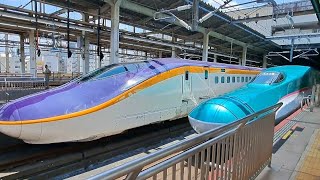 E8系G1編成の横をE5系「回送」が通過「大宮駅」