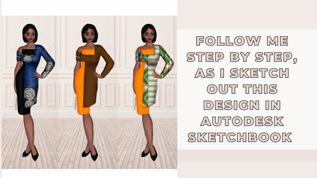How I sketched out this gown using Autodesk sketchbook. # ...