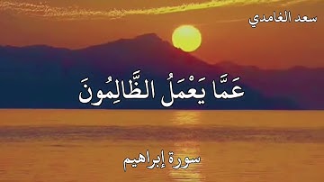 سعد الغامدي سورة إِبْرَاهِيمَ(وَلَا تَحْسَبَنَّ اللَّهَ غَافِلًا عَمَّا يَعْمَلُ الظَّالِمُونَ)