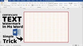 How to make Certificate Text Watermark in Microsoft Office Word Tutorial || Simple Trick screenshot 4