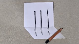 very easy 3d drawing on paper for beginner