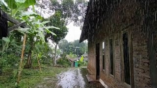 The rainy atmosphere next to the house is a serene lullaby for sleep and relaxation