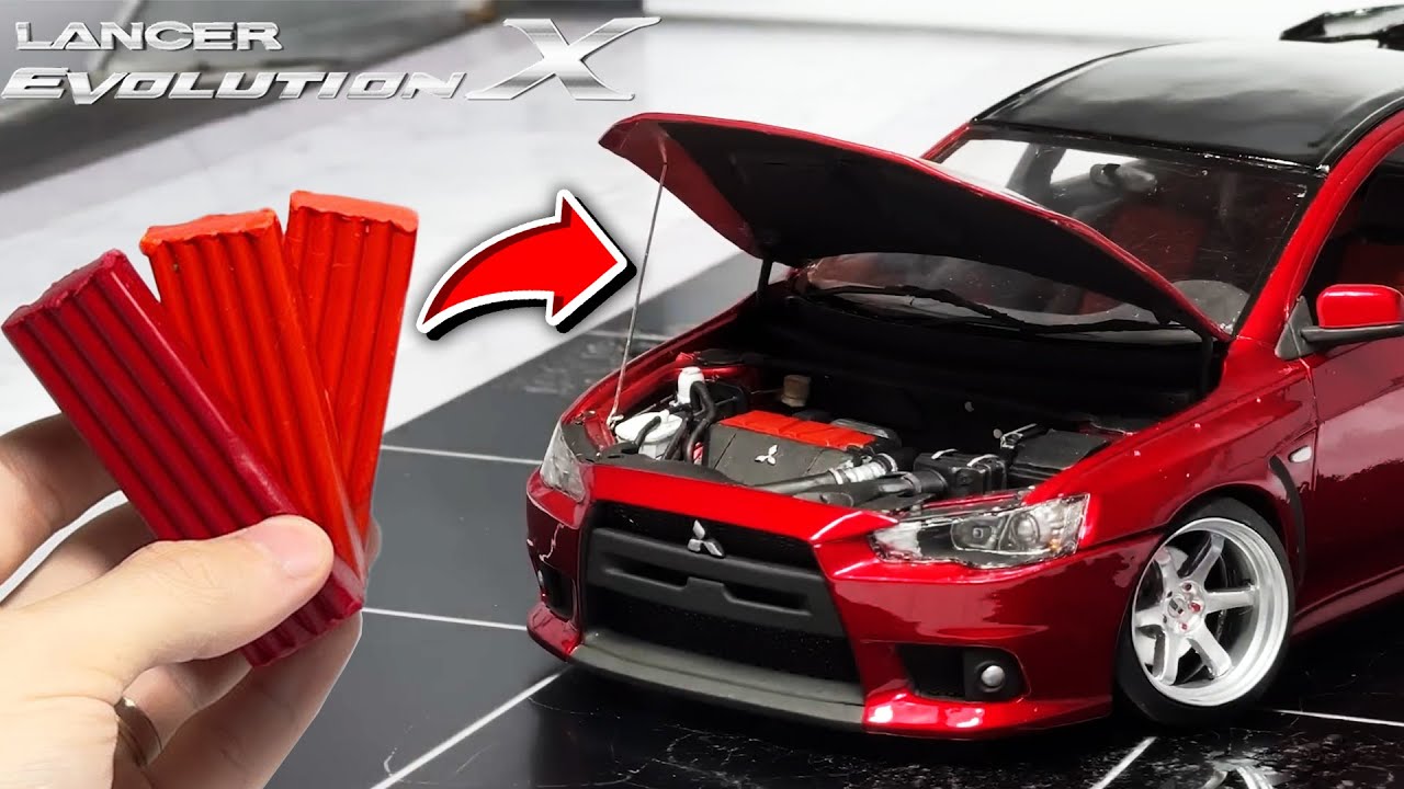 Creation Mitsubishi Evolution X from plasticine step by step YouTube