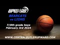 Bearcats vs Lions - 7/8th Grade Boys (Feb 3rd 2024)
