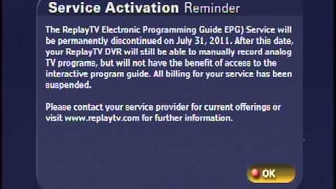 On-Screen Reminder from Replay TV - July, 2011!!