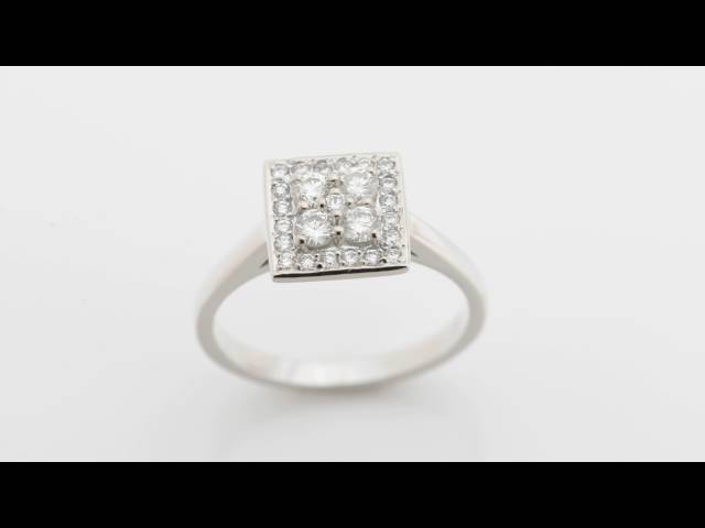 Zara round brilliant cut diamond square cluster ring