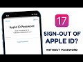 How to signout apple id without password on ios 17 remove apple id without password delete icloud
