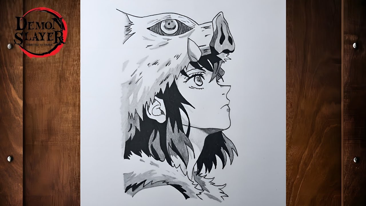 How to draw inosuke | step by step | Demon slayer - YouTube