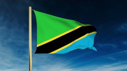 4K Tanzania flag slider style. Waving in the wind with cloud background animation Stock video