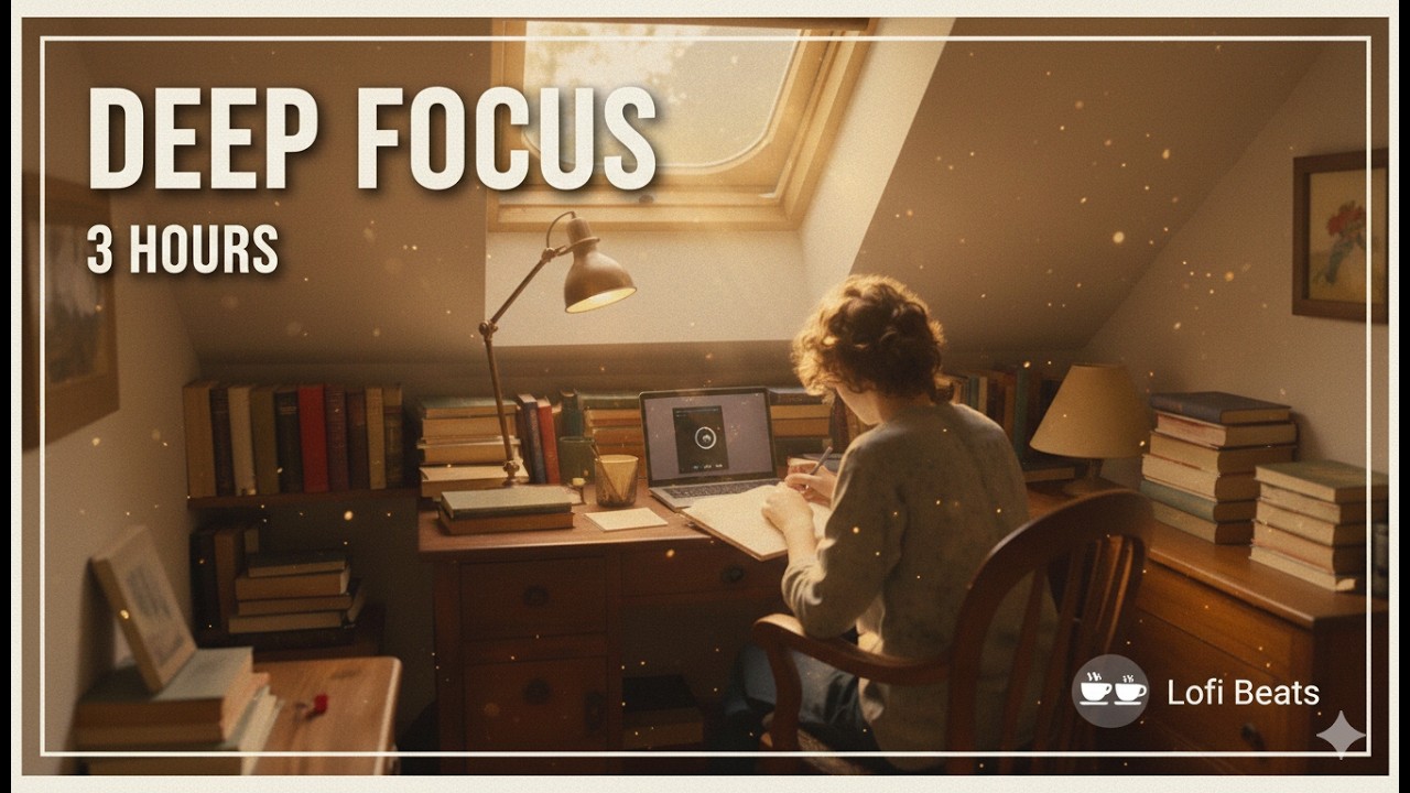 4K Cozy Attic Study Session 🕯️ 3+ Hours of Deep Focus Music