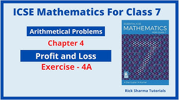 Profit and Loss | Exercise 4AI Arithmetical Problems | Chapter 4