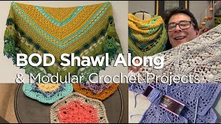 238 - Finished Bag O Day Shawl Along, More WIPs and Modular Crochet Projects