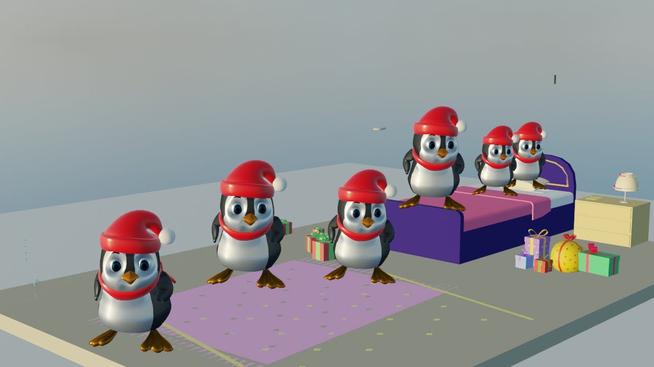 Five Little Penguins Dancing on ice | Kids songs - YouTube