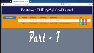 How to Bootstrap 3 php mysqli crud tutorial Part - 7 | Bootstrap 3 php mysqli tutorial