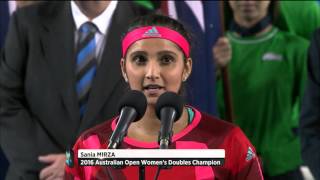 Martina Hingis and Sania Mirza's Winning Speech | Australian Open 2016