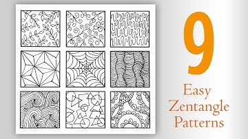 9 easy zentangle patterns for beginners step by step / Zentangle art
