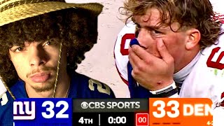 Giants SUPERFAN reacts to Ending of Denver Broncos Vs NY Giants