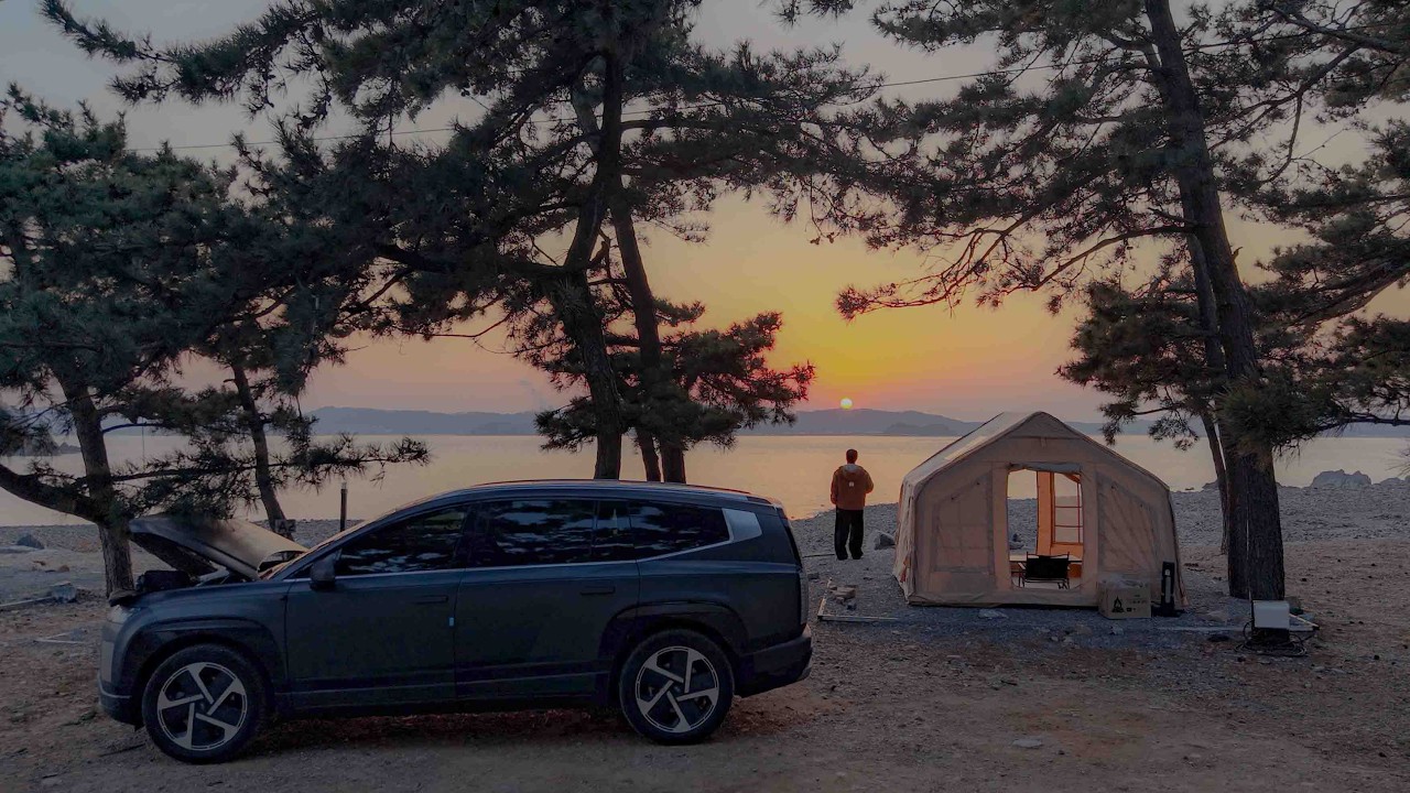 역대급 노을 맛집에서 즐기는 오션뷰 캠핑 l 인디언즈 에어텐트 l 돼지갈비와 신라면 골드 l 서산벌천포캠핑장 l 현대 아이오닉9 l 캠핑 브이로그