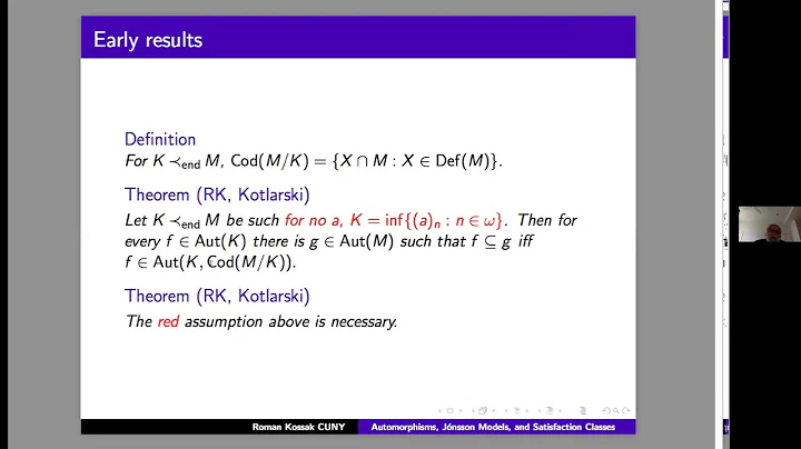 Roman Kossak: Automorphisms, Jnsson Models, and Sa...