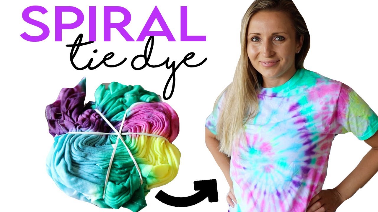 How to TIE DYE Spiral Pattern on Shirt Tutorial (RIT DYE) Easy DIY ...