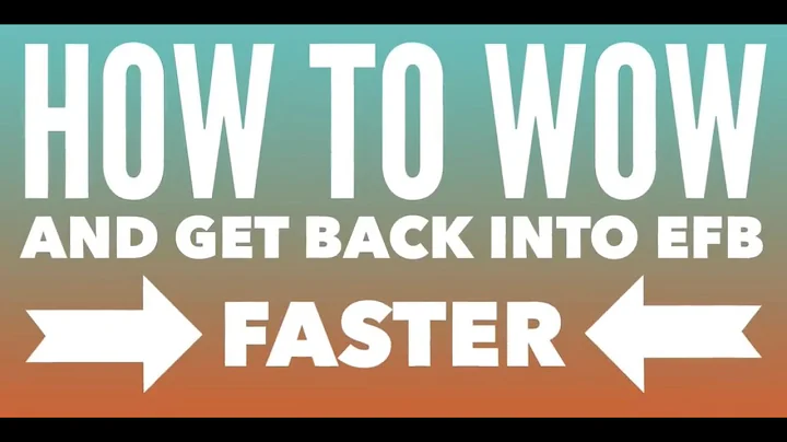 How to WOWand get back into efb faster with myshib...