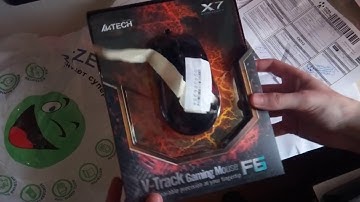 Распаковка Мышь A4Tech F6 USB с боковым колесом Black из Rozetka.com.ua